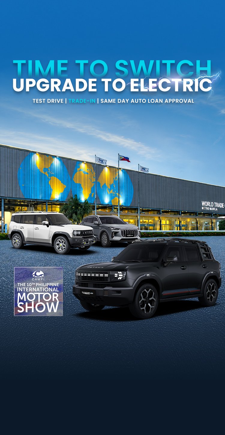 JETOUR electric SUVs T2 Panda i-DM and T1 Panther i-DM at MIAS 2026 promoting upgrade to electric mobility